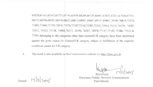 Haryana: Result of this exam released